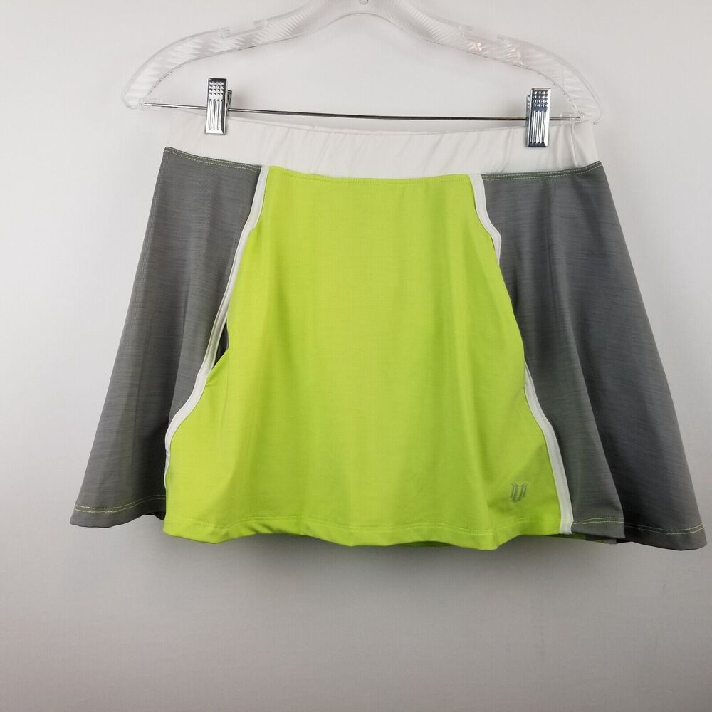 Eleven Tennis Golf Athletic Skirt Skort by Venus Williams Size Medium Gray Neon